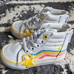 Vans High-Top Sneakers with Yellow Stars